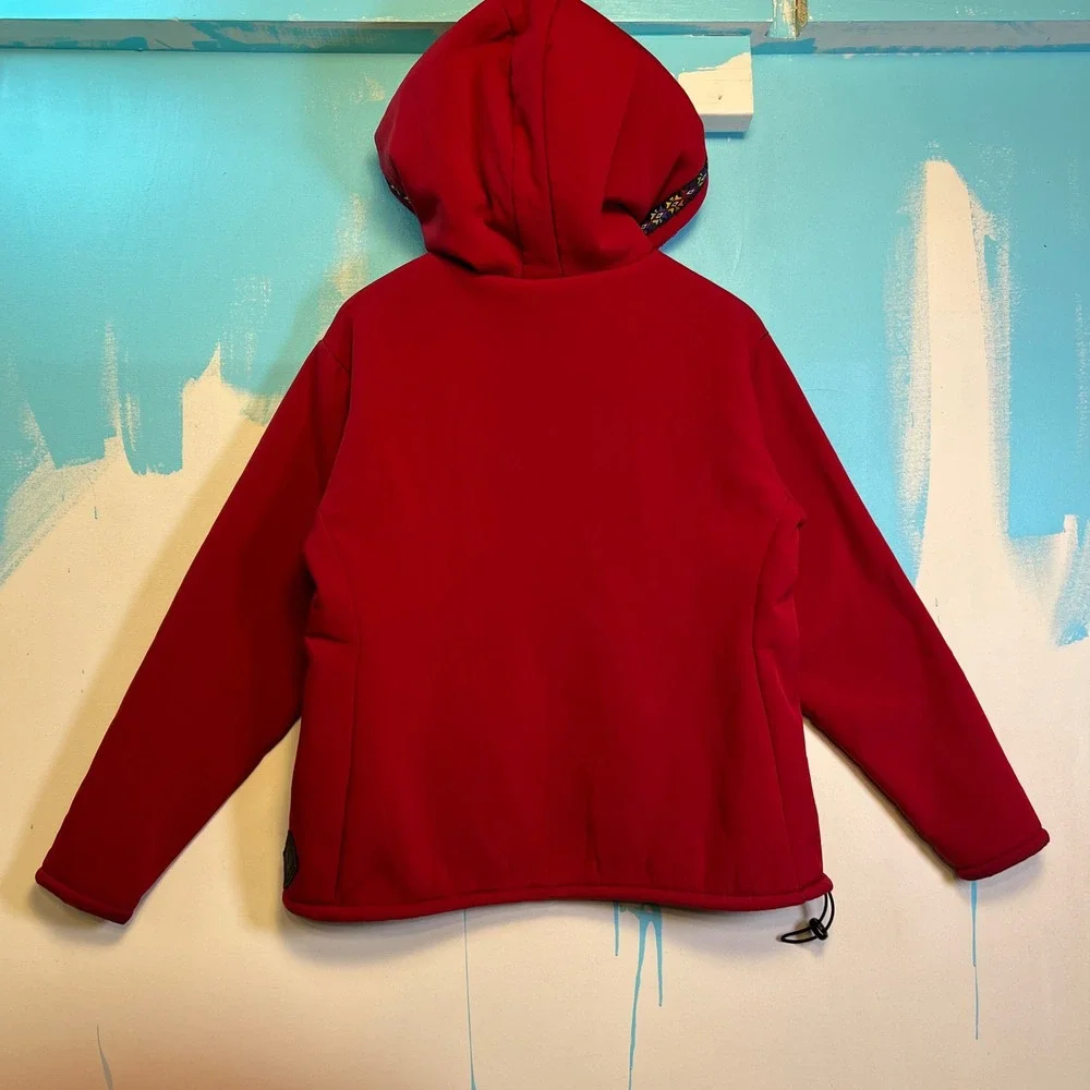 VTG J2 Softwear Fleece‎ Hooded Jacket 90S Women's L Made in Salida Colorado USA